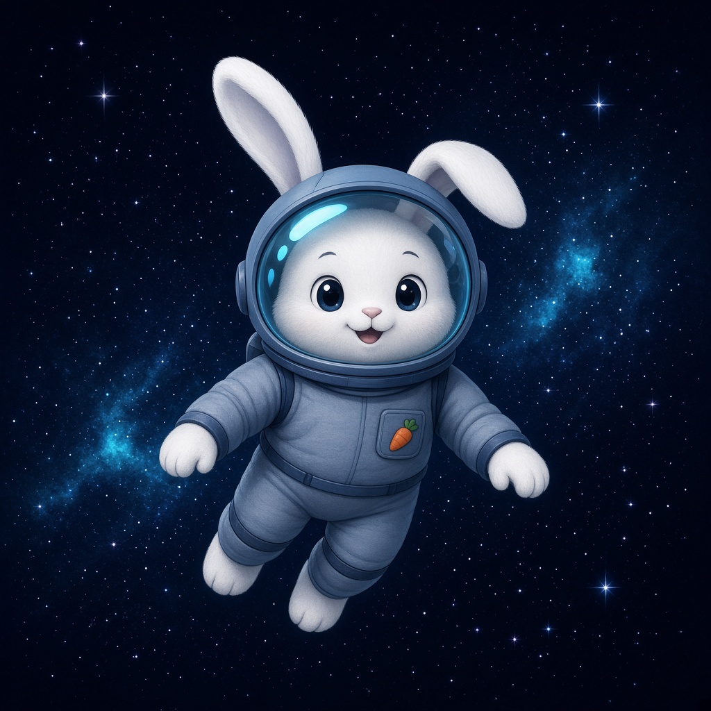 Original Space Bunny mascot for spacebunny.me playground